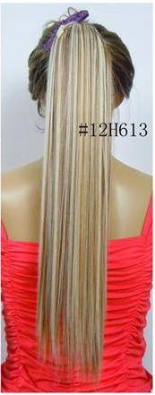 Hot!! Clip on Straight Ponytail Hair Extension Brown Blonde Mix #27 /613