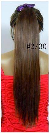 Hot!! Clip on Straight Ponytail Hair Extension Medium Brown #2/30