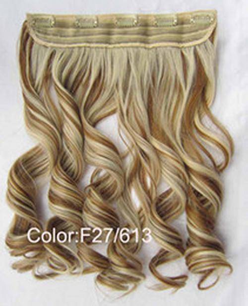 Hot!! 5 Clips Wavy Hair Extension Brown Blonde Mix #27/613