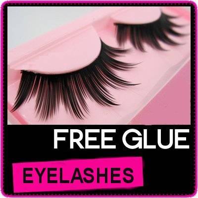 Pair Full eyelashes extensions with glue 60