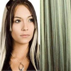Fullhead Straight Hair Extension with 5 Clips DARK Brown Blonde Mix #8/613