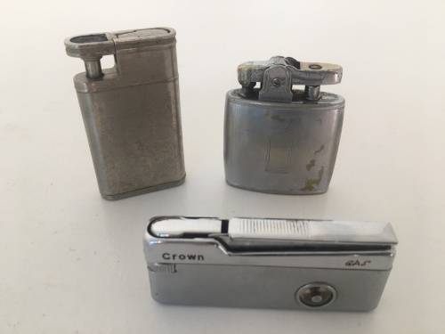 Lot Vintage Lighters - Ronson, Crown Cat's-eye & Unknown