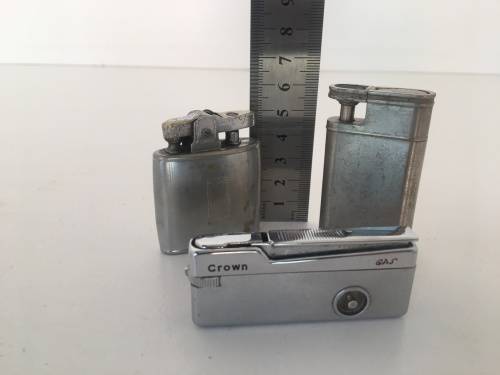 Lot Vintage Lighters - Ronson, Crown Cat's-eye & Unknown