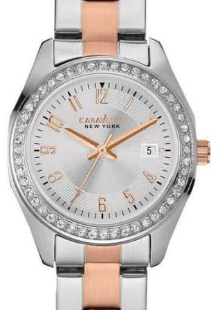 ON SALE!!! Authentic Caravelle by Bulova Crystal Accented Two Tone Ladies Watch