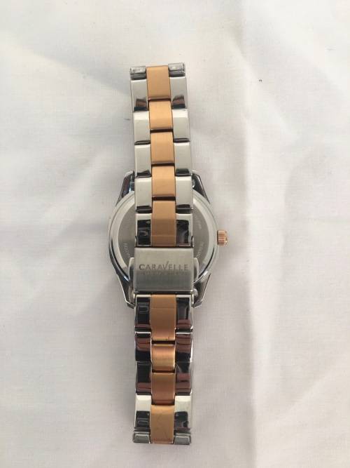 ON SALE!!! Authentic Caravelle by Bulova Crystal Accented Two Tone Ladies Watch