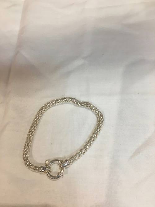 ON SALE!!! Sterling Silver `Woven` Italian Bracelet with Signoretti Clasp