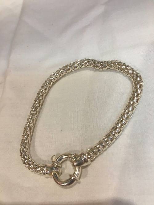 ON SALE!!! Sterling Silver `Woven` Italian Bracelet with Signoretti Clasp