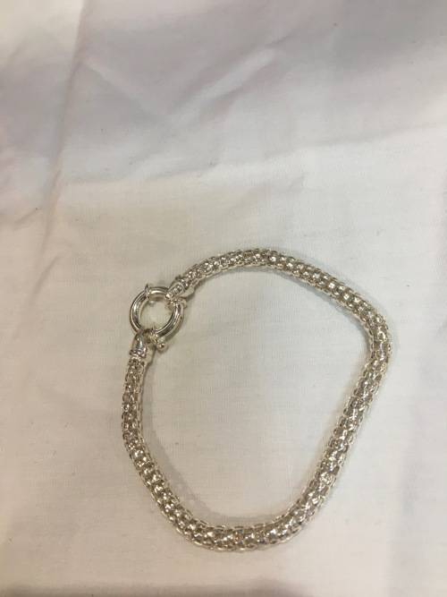 ON SALE!!! Sterling Silver `Woven` Italian Bracelet with Signoretti Clasp