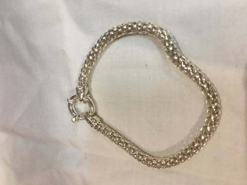 ON SALE!!! Sterling Silver `Woven` Italian Bracelet with Signoretti Clasp