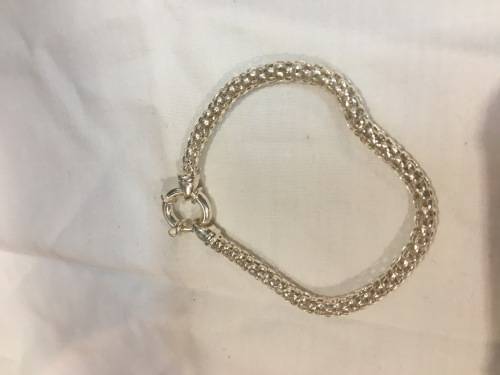 ON SALE!!! Sterling Silver `Woven` Italian Bracelet with Signoretti Clasp