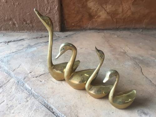 4 x Brass Swans