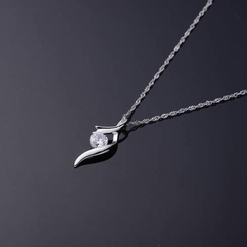 Sterling Silver pendant | Sterling Silver necklace | 925 Silver pendant w/ Cubic Zirconia stone
