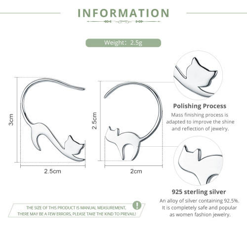 Silver earrings | 925 Silver earrings |  sterling silver cat earrings | In stock