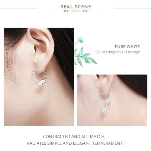 Silver earrings | 925 Silver earrings |  sterling silver cat earrings | In stock