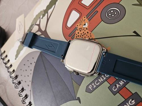 Fossil Men`s Inscription Three-Hand Date Navy Silicone Watch - FS5979