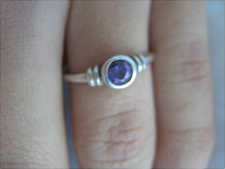 SIMPLY BEAUTIFUL SILVER RING WITH AMETHYST CZ