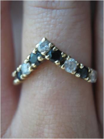 9CT SOLID GOLD WISHBONE RING WITH ROYAL BLUE & WHITE SAPPHIRES