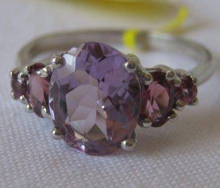 ROSE THE FRANCE 2CT RHODOLITE - PLATINUM ON 925 SILVER