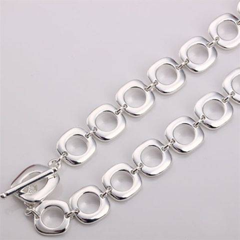 925 Silver PLATED Cool eggcrate Necklace