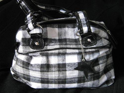 Claire's BNWT Black and White Check Handbag