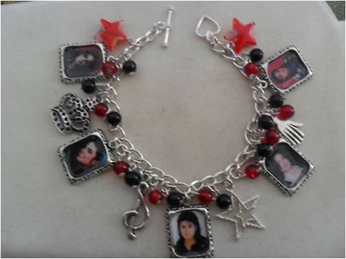 MICHAEL JACKSON PHOTO CHARMS BRACELET