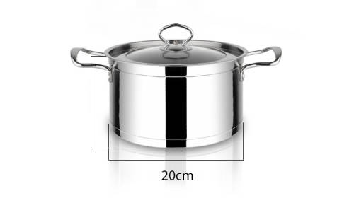 8 Piece European Stainless Steel Cookware Set Cooking Pots 18cm, 20cm, 22cm, 24cm