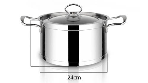8 Piece European Stainless Steel Cookware Set Cooking Pots 18cm, 20cm, 22cm, 24cm