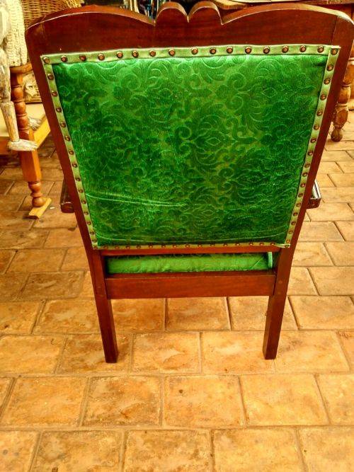 Imbuia    ball and claw chair with foot stool