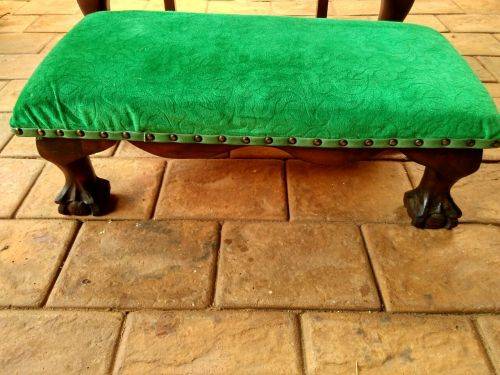 Imbuia    ball and claw chair with foot stool