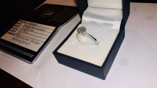 Brand New 1.010ct Diamond Solataire18k White Gold Band DIA Certified