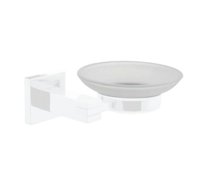 Toothbrush + Soap Dish Round Glass Replacement - Frosted Combo
