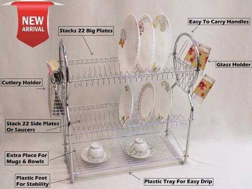 3-Layer Dish Rack Chrome