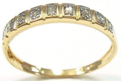 ***VALENTINES SPECIAL*** IN STOCK*** 9CT SOLID YELLOW LADIES GENUINE NATURAL DIAMOND BAND