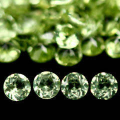 Sold Individually. 1.27ctw 50pcs Round Cut Green Natural Peridot Pakistan