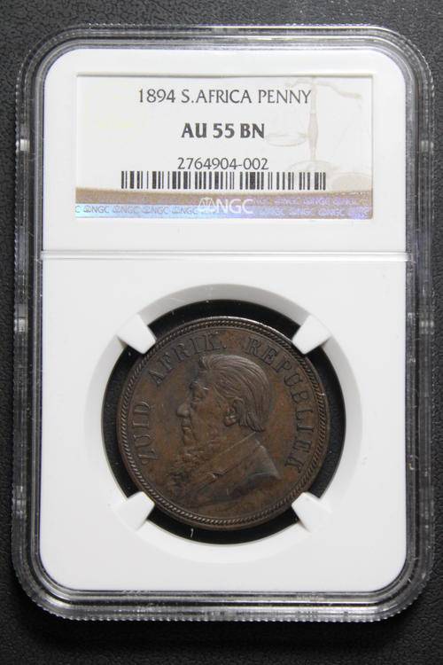 ### 1894 1 PENNY AU 55 NGC ### CV = R4000 EXCELLENT COIN