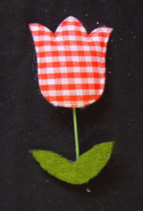 Felt and Material Tulip Embellishment with adhesive disc  - Sold Individually.