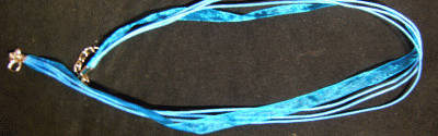 Bright Blue 3 + 1 Cord with Lobster,33cm length - Sold Individually.