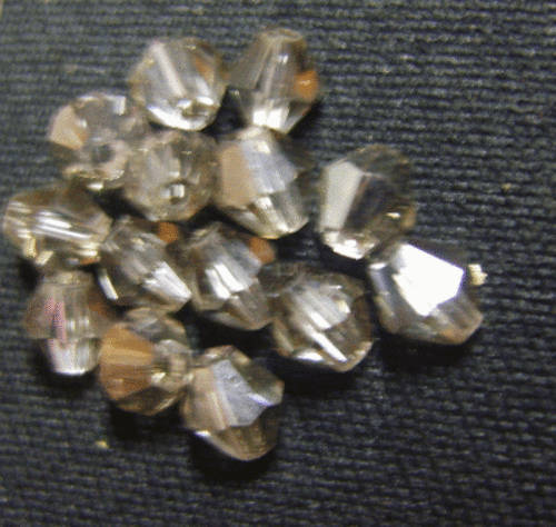 Smoke Glass Bicone, 4mm - Pack of 10.