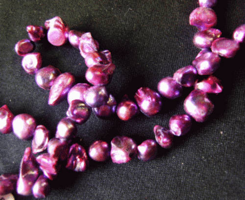 Purple Flatback Irregular Freshwater Pearls, +/- 8mm - String of 65.
