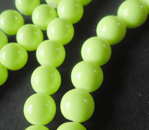 SPRING BLING SALE!! Electric Yellow Opaque Glass Rounds  ,10mm - Per String of +/- 85.