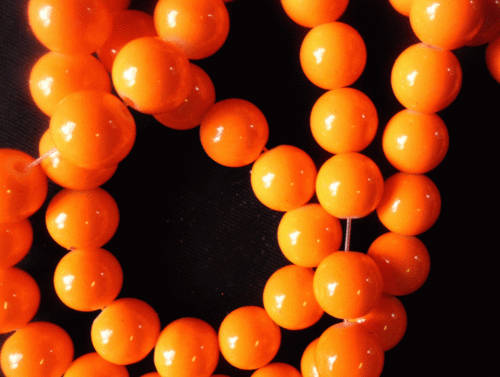SPRING BLING SALE!! Electric Orange Opaque Glass Rounds  ,10mm - Per String of +/- 85.