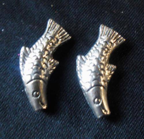 Nickle Bracelet Fish Spacers, 23mm x 10mm - Sold Individually.