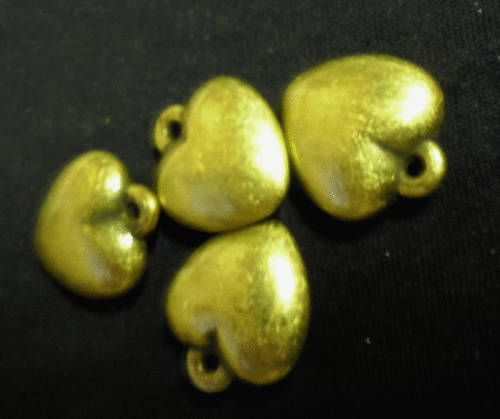 Bronze Metalized Heart, 20mm x 18mm - Pack of 5.