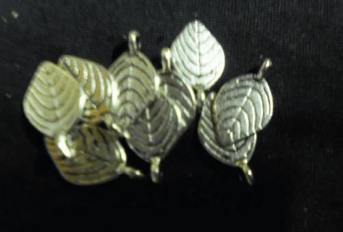 Nickle Leaf Charm, 16mm x 10mm - Pack of 10.