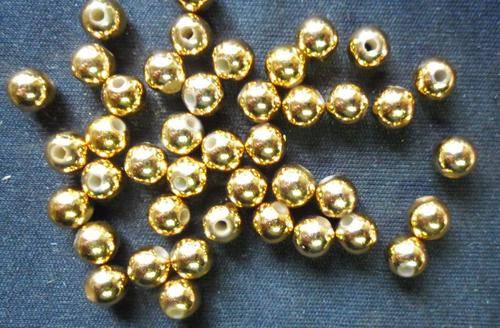 Acrylic Gold Rounds, 6mm - Pack of 50.