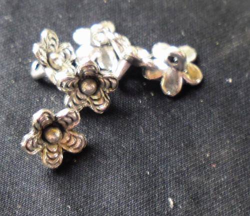 WINTER SALE!! Nickle Flower Charm, 10mm x 7mm - Pack of 20.