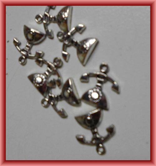 Nickle Phone Charm, 16mm x 15mm - Per Pack of 10.