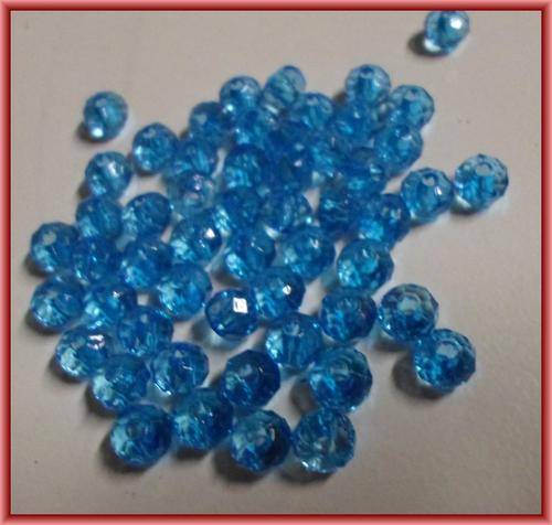 Blue Acrylic Rondelle, 6mm x 4mm - Pack of 50.