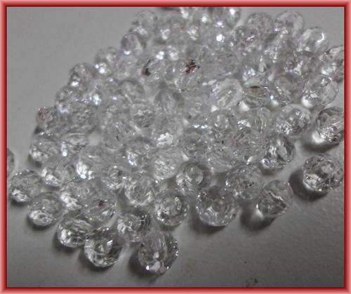 Clear Acrylic Rondelle, 6mm x 4mm - Pack of 50.