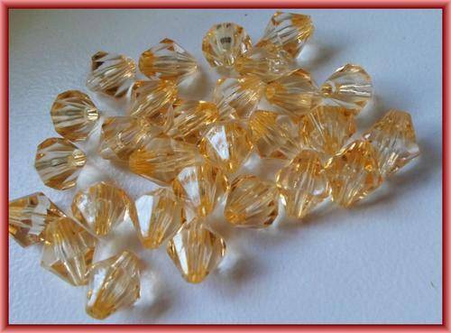 Acrylic Honey Bicone,9mm - Pack of 20.